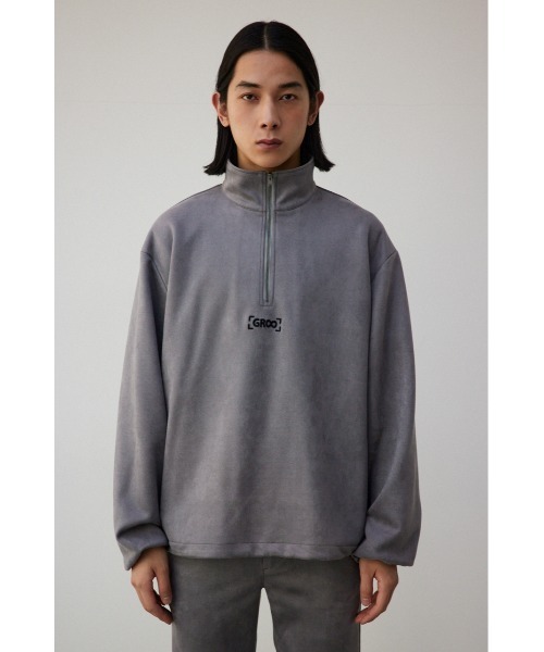 AZUL by moussy（アズールバイマウジー）の「ワンポイント刺繍フェイクスウェードハーフジップ（パーカー・メンズ・ホワイト/ブラック/グレー・FREE）」の8枚目の写真