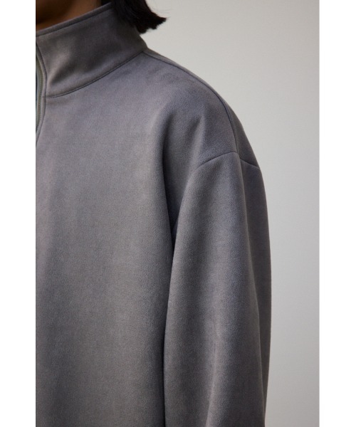 AZUL by moussy（アズールバイマウジー）の「ワンポイント刺繍フェイクスウェードハーフジップ（パーカー・メンズ・ホワイト/ブラック/グレー・FREE）」の12枚目の写真