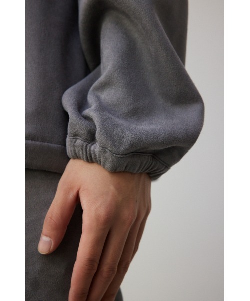 AZUL by moussy（アズールバイマウジー）の「ワンポイント刺繍フェイクスウェードハーフジップ（パーカー・メンズ・ホワイト/ブラック/グレー・FREE）」の14枚目の写真