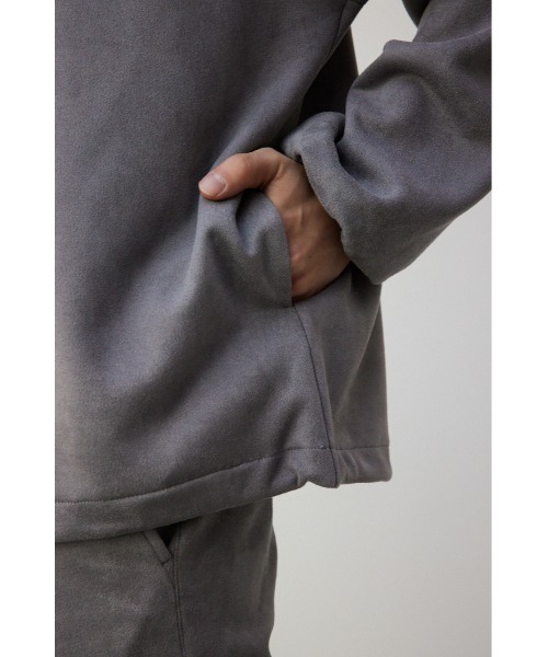 AZUL by moussy（アズールバイマウジー）の「ワンポイント刺繍フェイクスウェードハーフジップ（パーカー・メンズ・ホワイト/ブラック/グレー・FREE）」の15枚目の写真