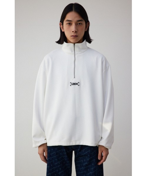 AZUL by moussy（アズールバイマウジー）の「ワンポイント刺繍フェイクスウェードハーフジップ（パーカー・メンズ・ホワイト/ブラック/グレー・FREE）」の20枚目の写真