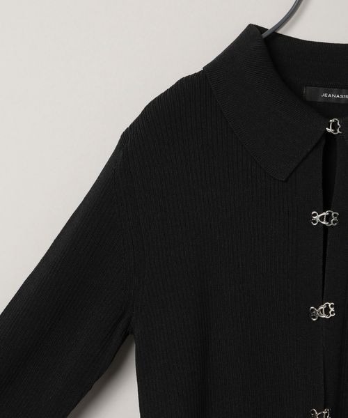 JEANASIS（ジーナシス）の「14Gメタルフックポロカーディガン/106169