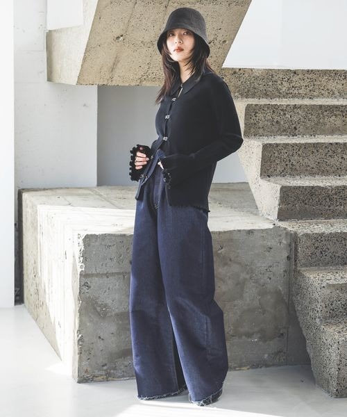 JEANASIS（ジーナシス）の「14Gメタルフックポロカーディガン/106169