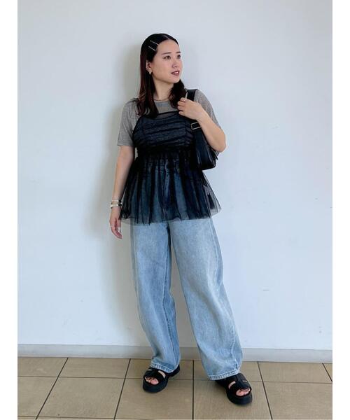 FREE'S MART（フリーズマート）の「チュールビスチェ（シャツ/ブラウス・レディース・ホワイト/ブラック/グレー・FREE）」の7枚目の写真