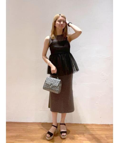 FREE'S MART（フリーズマート）の「チュールビスチェ（シャツ/ブラウス・レディース・ホワイト/ブラック/グレー・FREE）」の8枚目の写真