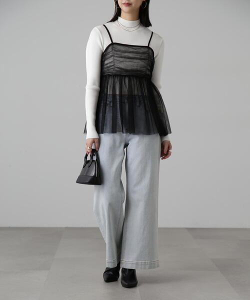 FREE'S MART（フリーズマート）の「チュールビスチェ（シャツ/ブラウス・レディース・ホワイト/ブラック/グレー・FREE）」の12枚目の写真