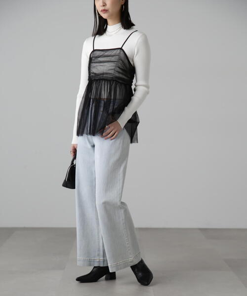 FREE'S MART（フリーズマート）の「チュールビスチェ（シャツ/ブラウス・レディース・ホワイト/ブラック/グレー・FREE）」の13枚目の写真