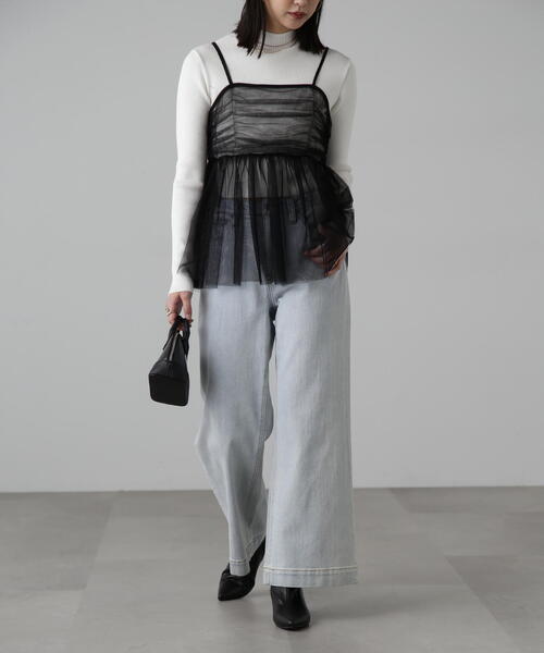 FREE'S MART（フリーズマート）の「チュールビスチェ（シャツ/ブラウス・レディース・ホワイト/ブラック/グレー・FREE）」の14枚目の写真