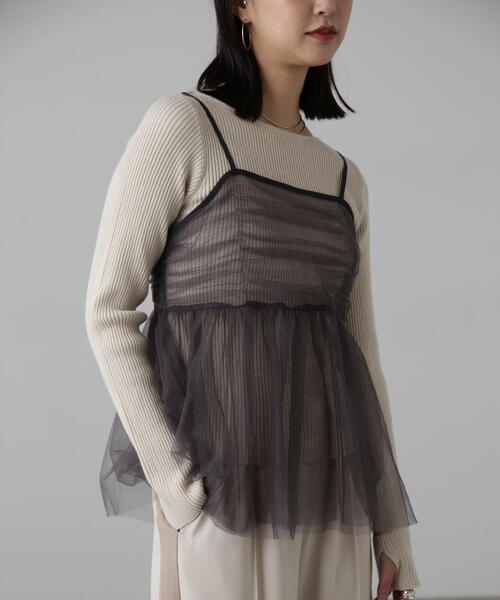 FREE'S MART（フリーズマート）の「チュールビスチェ（シャツ/ブラウス・レディース・ホワイト/ブラック/グレー・FREE）」の18枚目の写真