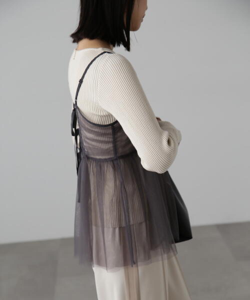 FREE'S MART（フリーズマート）の「チュールビスチェ（シャツ/ブラウス・レディース・ホワイト/ブラック/グレー・FREE）」の21枚目の写真