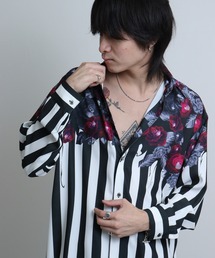 Rose print mode long sleeve shirt / ローズプリント 長袖シャツ