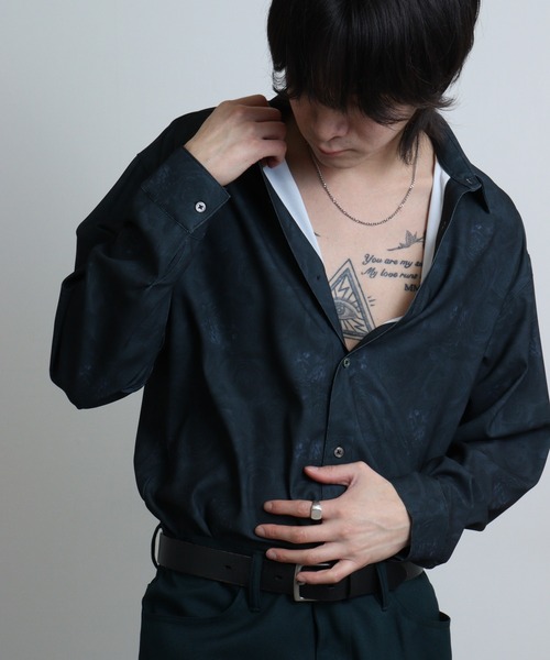 Рубашка с длинным рукавом с розовым принтом / Rose print mode long sleeve shirt