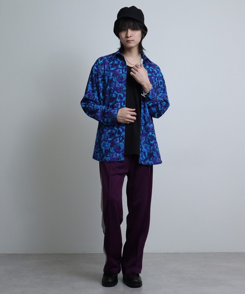 REGIEVO(レジエボ)の「Rose print mode long sleeve shirt / ローズプリント 長袖シャツ(シャツ/ブラウス・メンズ・ブルー系2/ブルー/レッド/ブルー系1/レッド系1/ブラック・M/L)」の18枚目の写真