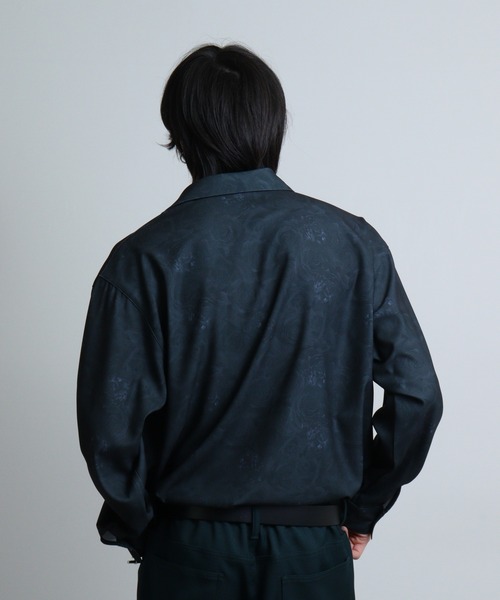 REGIEVO(レジエボ)の「Rose print mode long sleeve shirt / ローズプリント 長袖シャツ(シャツ/ブラウス・メンズ・ブルー系2/ブルー/レッド/ブルー系1/レッド系1/ブラック・M/L)」の12枚目の写真