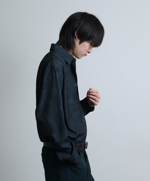 REGIEVO(レジエボ)の「Rose print mode long sleeve shirt / ローズプリント 長袖シャツ(シャツ/ブラウス・メンズ・ブルー系2/ブルー/レッド/ブルー系1/レッド系1/ブラック・M/L)」の11枚目の写真