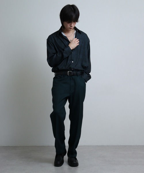 REGIEVO(レジエボ)の「Rose print mode long sleeve shirt / ローズプリント 長袖シャツ(シャツ/ブラウス・メンズ・ブルー系2/ブルー/レッド/ブルー系1/レッド系1/ブラック・M/L)」の10枚目の写真
