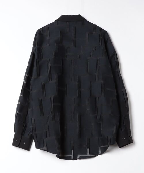 極希少　23ss TAUPE トープ　レースオープンカラーシャツ　ブラック　3 TAUPE（トープ）の「TAUPE/トープ/GEOMETRIC JQ LOOSE SHIRTS