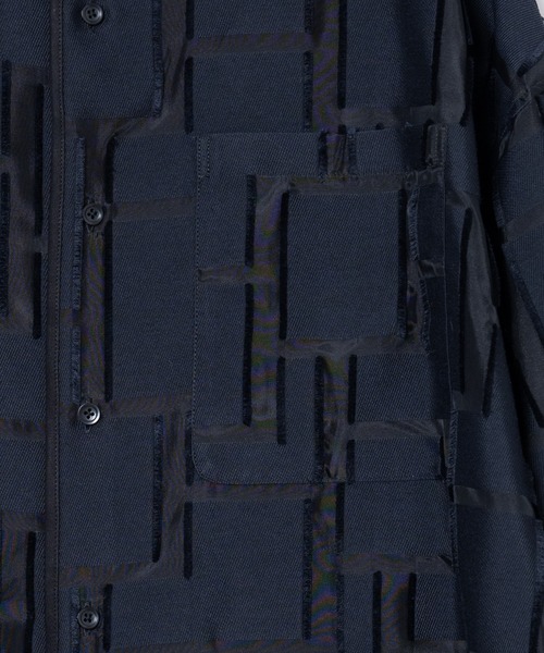 極希少　23ss TAUPE トープ　レースオープンカラーシャツ　ブラック　3 TAUPE（トープ）の「TAUPE/トープ/GEOMETRIC JQ LOOSE SHIRTS
