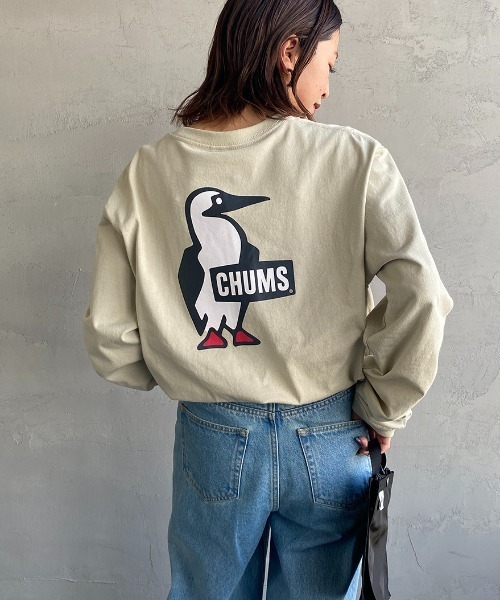 CHUMS（チャムス）の「【WEB限定】[CHUMS/チャムス] ブービーロゴ バックプリントロングスリーブＴシャツ（Tシャツ/カットソー・レディース・ホワイト/ブラック/グレイッシュベージュ・M/L/XL）」の3枚目の写真