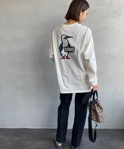 CHUMS（チャムス）の「【WEB限定】[CHUMS/チャムス] ブービーロゴ バックプリントロングスリーブＴシャツ（Tシャツ/カットソー・レディース・ホワイト/ブラック/グレイッシュベージュ・M/L/XL）」の4枚目の写真