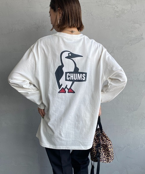 CHUMS（チャムス）の「【WEB限定】[CHUMS/チャムス] ブービーロゴ バックプリントロングスリーブＴシャツ（Tシャツ/カットソー・レディース・ホワイト/ブラック/グレイッシュベージュ・M/L/XL）」の12枚目の写真