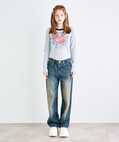 ANNA SUI NYC（アナ スイ エヌ ワイ シー）の「ANNA SUI NYC PARADISE CITY ロングスリーブTシャツ（Tシャツ/カットソー・レディース・ホワイト/ピンク/ブラック/グレー・FREE/M）」の13枚目の写真