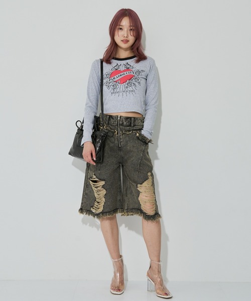 ANNA SUI NYC（アナ スイ エヌ ワイ シー）の「ANNA SUI NYC PARADISE CITY ロングスリーブTシャツ（Tシャツ/カットソー・レディース・ホワイト/ピンク/ブラック/グレー・FREE/M）」の18枚目の写真