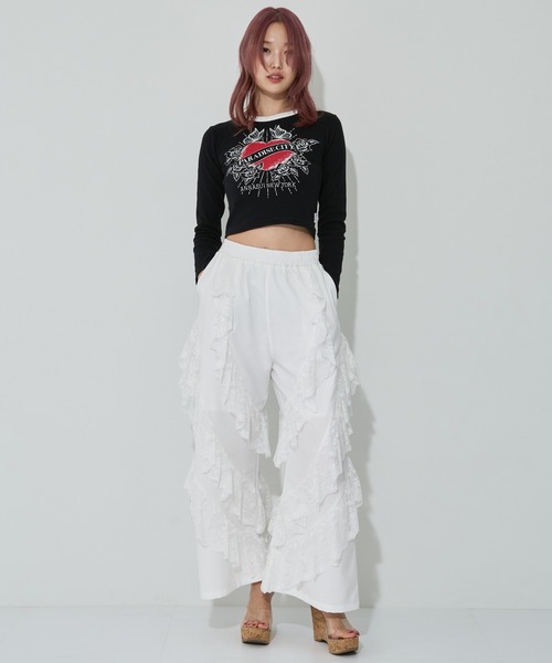 ANNA SUI NYC（アナ スイ エヌ ワイ シー）の「ANNA SUI NYC PARADISE CITY ロングスリーブTシャツ（Tシャツ/カットソー・レディース・ホワイト/ピンク/ブラック/グレー・FREE/M）」の15枚目の写真