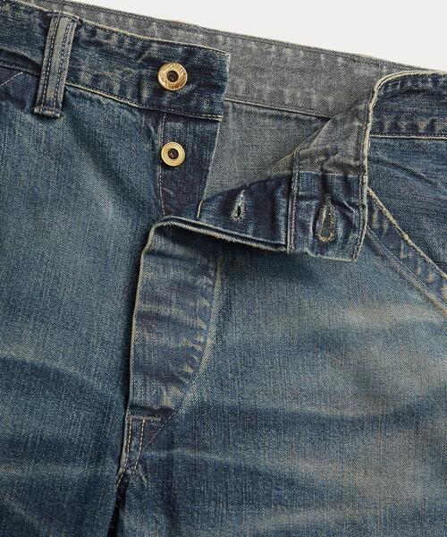 RRL ダブルアールエル ウエスタン デニムパンツ ダメージ リペア 32×32 RRL（ダブル アール エル）の「エンジニア フィット リペアード