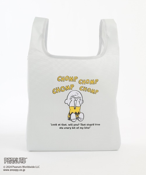 Honeys（ハニーズ）の「スヌーピー／お弁当エコバッグ（エコバッグ/サブバッグ・レディース・スミクロ/ミント/ピンク/ライトグレー/アイボリー・FREE）」の4枚目の写真