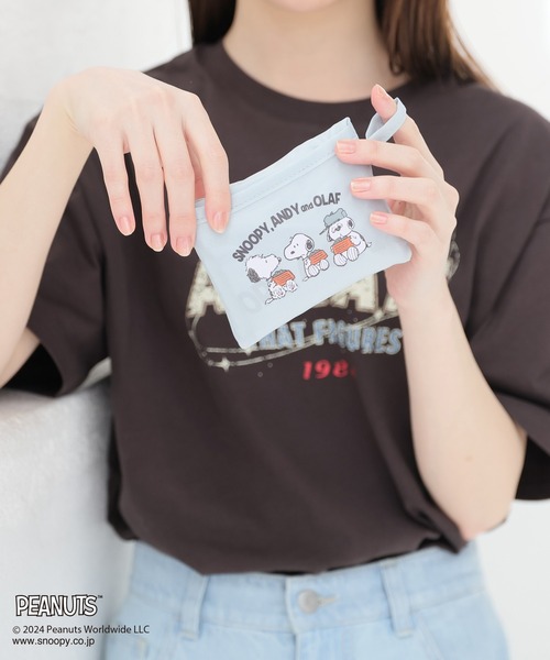 Honeys（ハニーズ）の「スヌーピー／お弁当エコバッグ（エコバッグ/サブバッグ・レディース・スミクロ/ミント/ピンク/ライトグレー/アイボリー・FREE）」の13枚目の写真