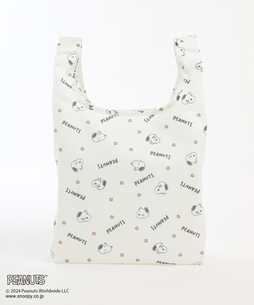 Honeys（ハニーズ）の「スヌーピー／お弁当エコバッグ（エコバッグ/サブバッグ・レディース・スミクロ/ミント/ピンク/ライトグレー/アイボリー・FREE）」の14枚目の写真