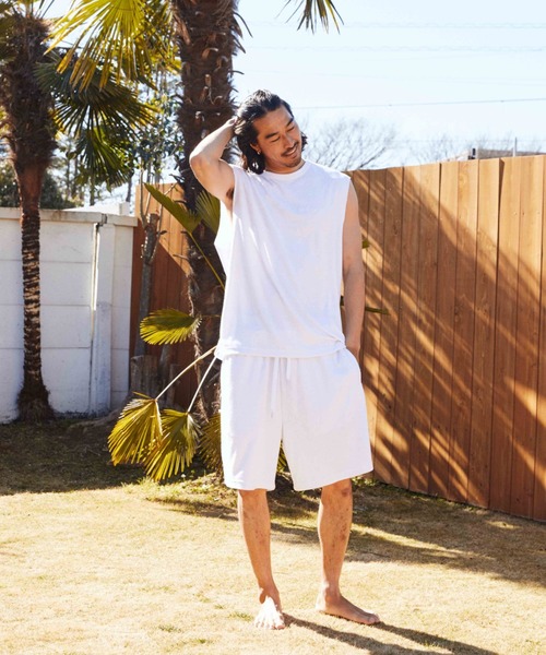 ムラサキスポーツ(ムラサキスポーツ)の「【ムラサキスポーツ限定】DEAR LAUREL/ディアローレル タンクトップ 速乾 UVケア セットアップ対応 D24S2343(タンクトップ・メンズ・ホワイト/ブラック・L/M)」の2枚目の写真