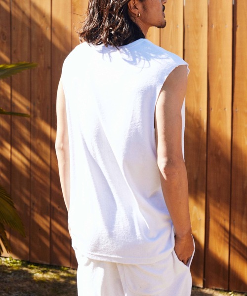 ムラサキスポーツ(ムラサキスポーツ)の「【ムラサキスポーツ限定】DEAR LAUREL/ディアローレル タンクトップ 速乾 UVケア セットアップ対応 D24S2343(タンクトップ・メンズ・ホワイト/ブラック・L/M)」の4枚目の写真