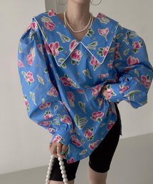 パフスリーブ」に該当するレディースのトップス（花柄・ボタニカル柄