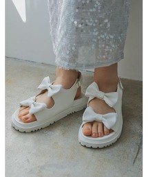 Re:EDIT | [2024SS COLLECTION][大きいサイズ有]リボンデザインスポーツサンダル(サンダル)