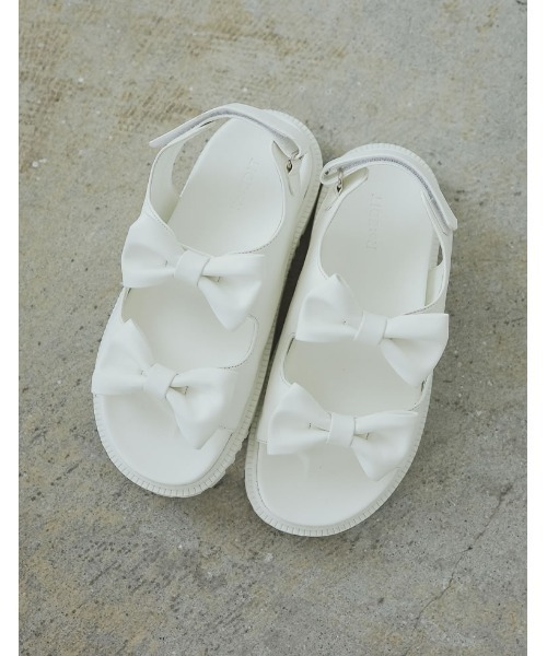 Re:EDIT（リエディ）の「[2024SS COLLECTION][大きいサイズ有]リボンデザインスポーツサンダル（サンダル・レディース・ブラック/ホワイト・SMALL/MEDIUM/LARGE/X-LARGE/XX-LARGE）」の9枚目の写真