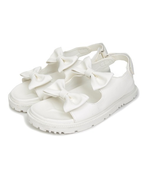 Re:EDIT（リエディ）の「[2024SS COLLECTION][大きいサイズ有]リボンデザインスポーツサンダル（サンダル・レディース・ブラック/ホワイト・SMALL/MEDIUM/LARGE/X-LARGE/XX-LARGE）」の16枚目の写真