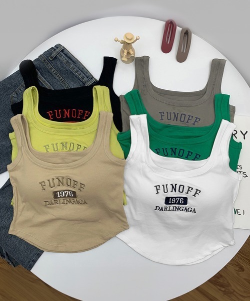 Miniministore(ミニミニストア)の「ロゴタンクトップ カップ付き レディース(タンクトップ・レディース・サンドベージュ/ブラック/ダークグレー/ライム/グリーン/ホワイト・FREE)」の12枚目の写真