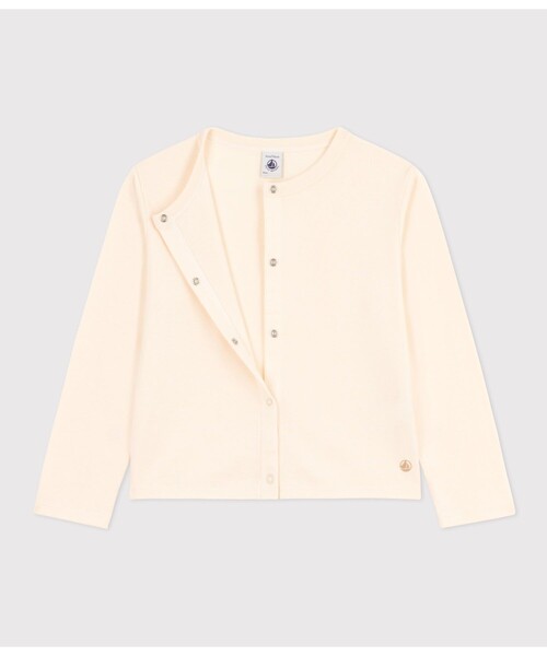PETIT BATEAU（プチバトー）の「１ｘ１コットンカーディガン（カーディガン/ボレロ・キッズ・ピンク/ホワイト/ネイビー・3YEAR/4YEAR/5YEAR）」の4枚目の写真