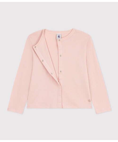 PETIT BATEAU（プチバトー）の「１ｘ１コットンカーディガン（カーディガン/ボレロ・キッズ・ピンク/ホワイト/ネイビー・3YEAR/4YEAR/5YEAR）」の13枚目の写真