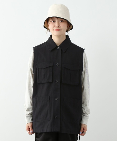 LEPSIM（レプシィム）の「【産前・産後対応】マタニティ／ミリタリーベスト　992073（マタニティウェア/グッズ・レディース・ブラック/カーキ・FREE）」の10枚目の写真