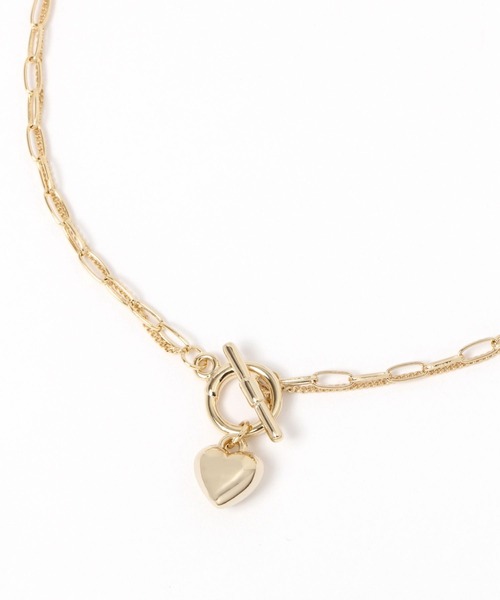 LOWRYS FARM（ローリーズファーム）の「ハートマンテル２レンネックレス　111652（ネックレス・レディース・グレー/ベージュ・FREE）」の2枚目の写真