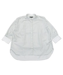 LENZING(TM)ECOVERO(TM) BIGシルエットシャツ スタンドカラー 七分袖