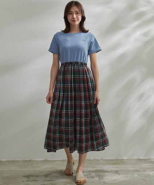 Arnold Palmer（アーノルドパーマー）の「パーマーチェック ガーゼ ドッキング ワンピース（ワンピース・レディース・サックスブルー/ネイビー/アイボリー・S/M/L）」の19枚目の写真