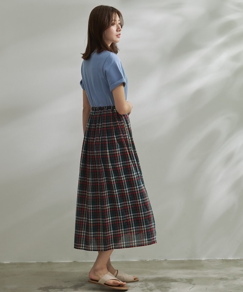 Arnold Palmer（アーノルドパーマー）の「パーマーチェック ガーゼ ドッキング ワンピース（ワンピース・レディース・サックスブルー/ネイビー/アイボリー・S/M/L）」の14枚目の写真