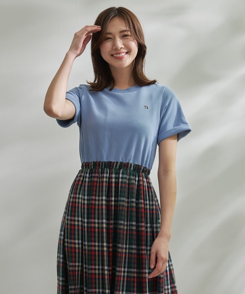 Arnold Palmer（アーノルドパーマー）の「パーマーチェック ガーゼ ドッキング ワンピース（ワンピース・レディース・サックスブルー/ネイビー/アイボリー・S/M/L）」の12枚目の写真