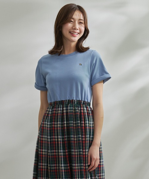 Arnold Palmer（アーノルドパーマー）の「パーマーチェック ガーゼ ドッキング ワンピース（ワンピース・レディース・サックスブルー/ネイビー/アイボリー・S/M/L）」の13枚目の写真