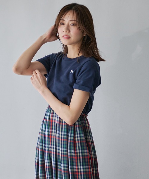 Arnold Palmer（アーノルドパーマー）の「パーマーチェック ガーゼ ドッキング ワンピース（ワンピース・レディース・サックスブルー/ネイビー/アイボリー・S/M/L）」の9枚目の写真