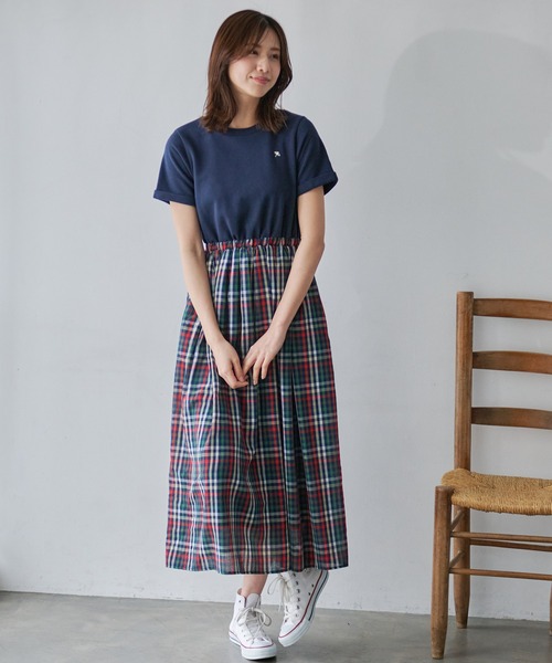 Arnold Palmer（アーノルドパーマー）の「パーマーチェック ガーゼ ドッキング ワンピース（ワンピース・レディース・サックスブルー/ネイビー/アイボリー・S/M/L）」の11枚目の写真